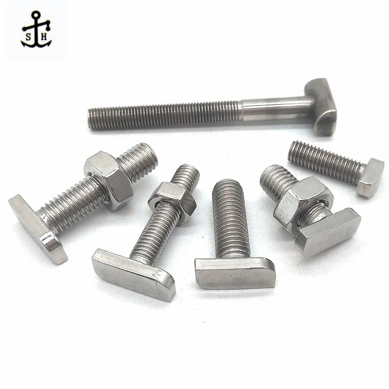 OEM Customized SUS304 Stainless Steel T Type T Shaped Square Head Machine Screw Bolt Made in China